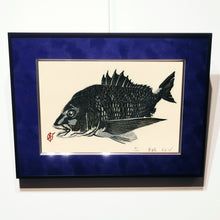 Load image into Gallery viewer, Hand-Printed Woodblock Print of Black Sea Bream