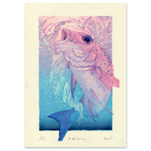 Load image into Gallery viewer, Hand-printed Woodblock Print of Sea Bream in the Early Morning