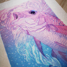 Load image into Gallery viewer, Hand-printed Woodblock Print of Sea Bream in the Early Morning