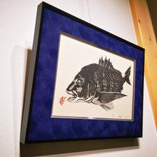 Load image into Gallery viewer, Hand-Printed Woodblock Print of Black Sea Bream
